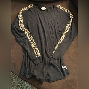 PINK Victoria's Secret Black Long Sleeve Top Thin